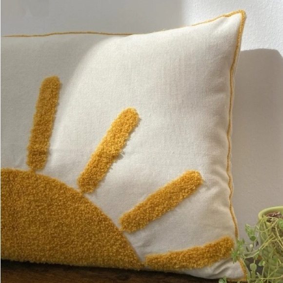 Sun Embroidered Cushion Cover, Gift Home Decor, Housewarming Gift - Picture 2 of 3